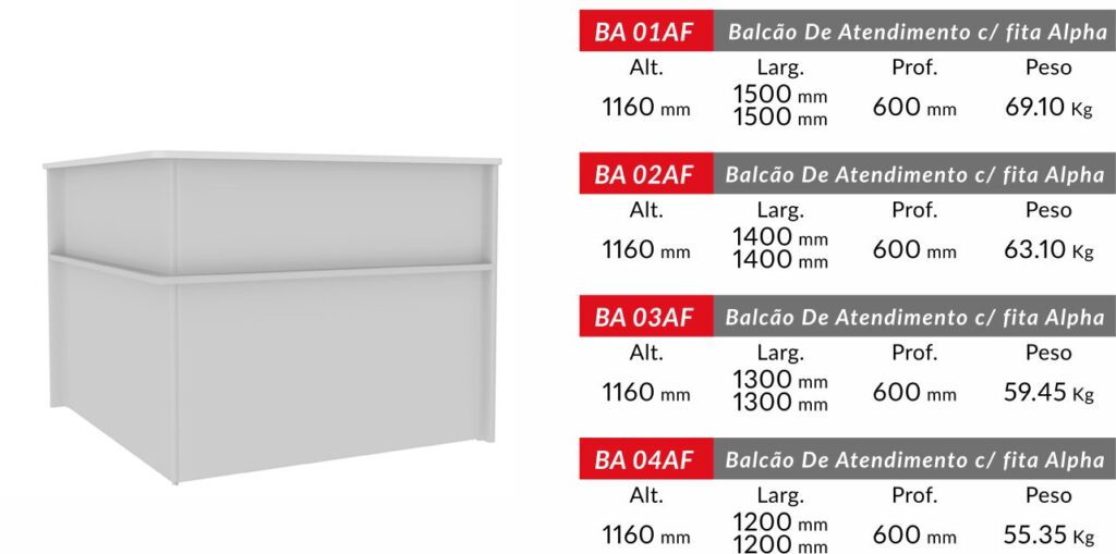 BALCAO ALPHA DE ATENDIMENTO L