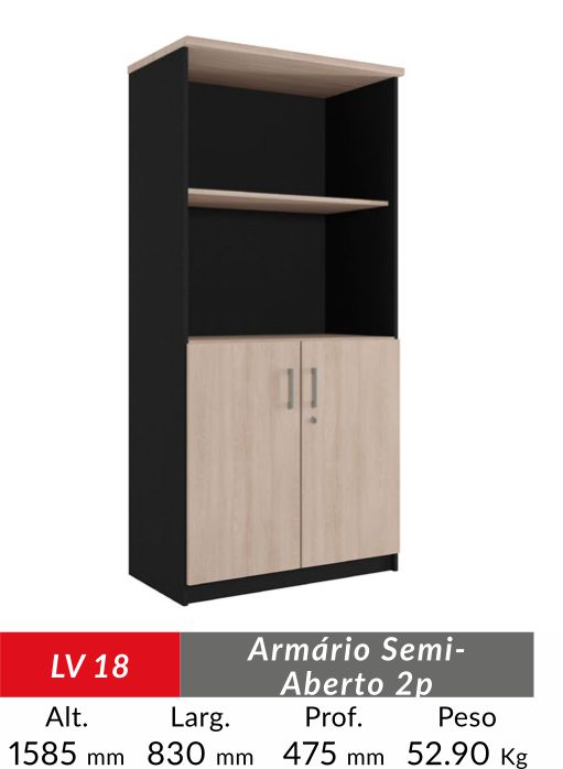 ARMARIO VENEZA SEMI ABERTO 2 PORTAS 