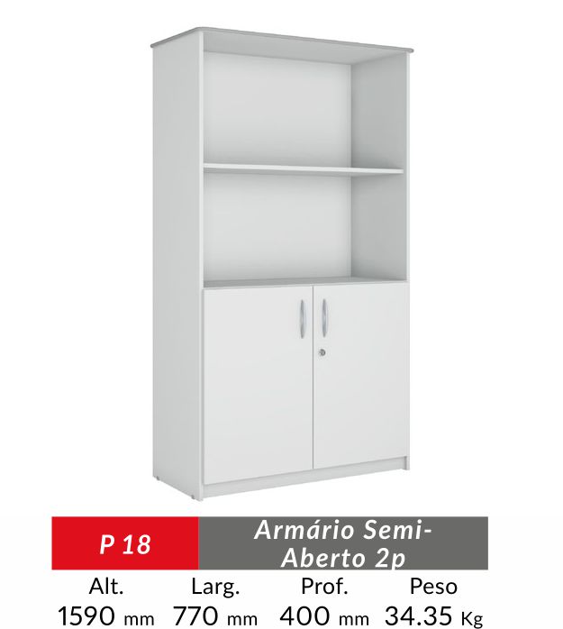 ARMARIO PRATICA SEMI ABERTO 2 PORTAS 