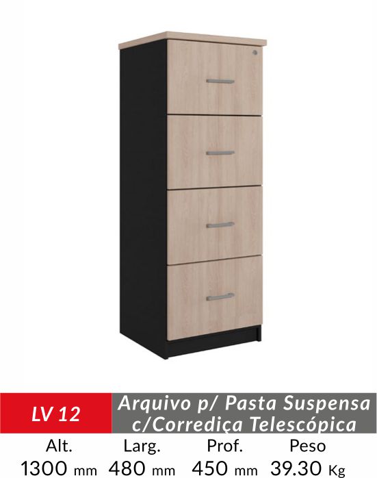 GAVETEIRO VENEZA SUSPENSO 4GVT P/ PASTAS 