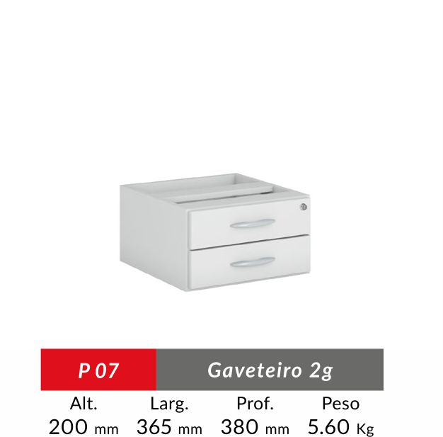 GAVETEIRO PRATICA 2 GAVETAS