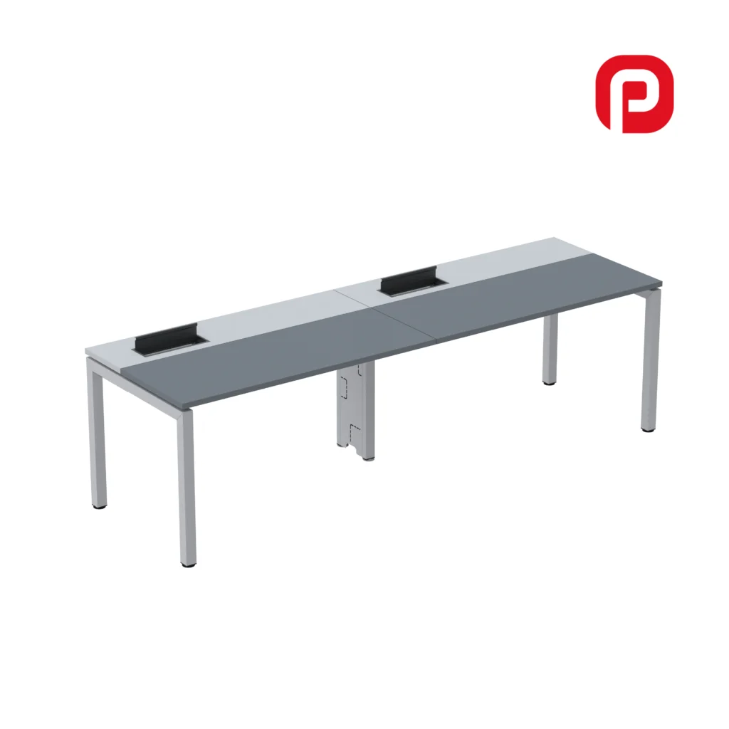 MESA PLATAFORMA SIMPLES 02 PESSOAS PE TUBO CORPORATIVO