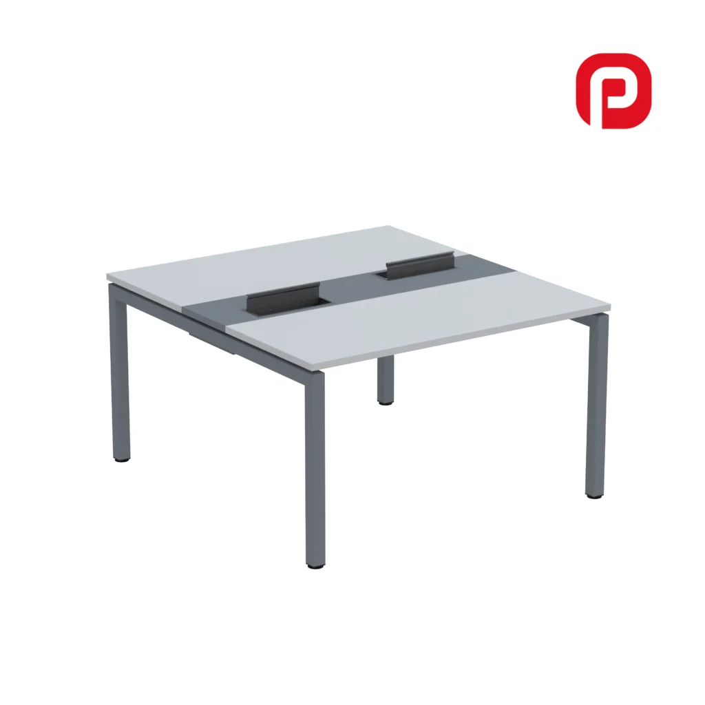 MESA PLATAFORMA 1200 / 1400 DUPLA 02 PESSOAS PE ACO CORPORATIVO