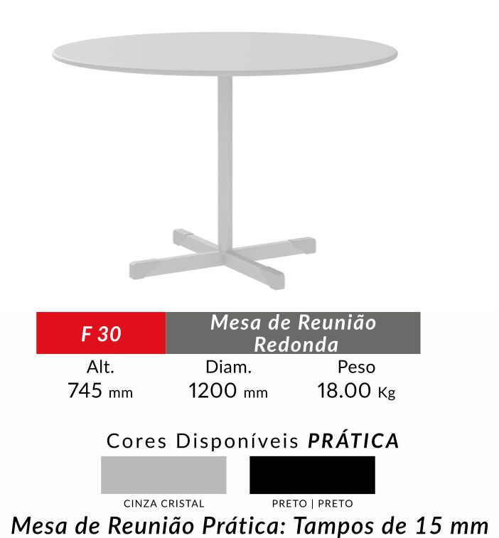 MESA DE REUNIAO REDONDA PRATICA 