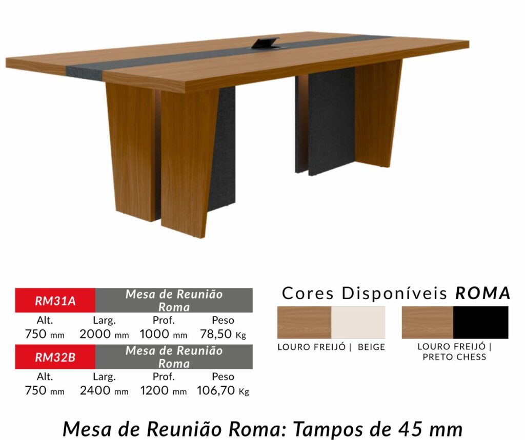 MESA DE REUNIAO ROMA