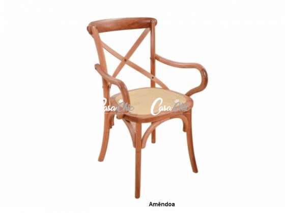 Poltrona Cadeira com Braço Urutau Assento em Rattan