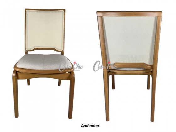 Cadeira em Madeira Maciça com Encosto em Tela Dakota
