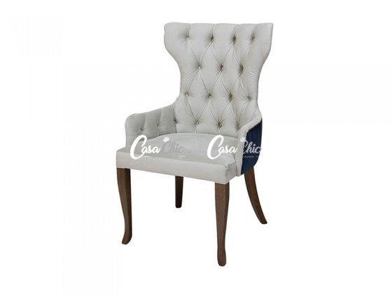 Cadeira em Madeira Maciça com Tachas e Capitone 7799 Salvatore