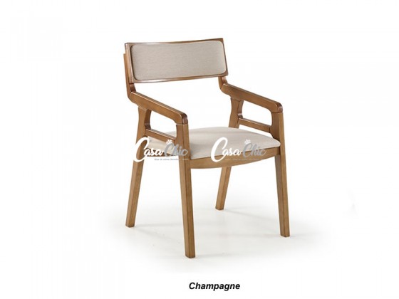 Poltrona Cadeira com Braço em Madeira Maciça