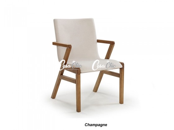 Poltrona Cadeira com Braço em Madeira Maciça