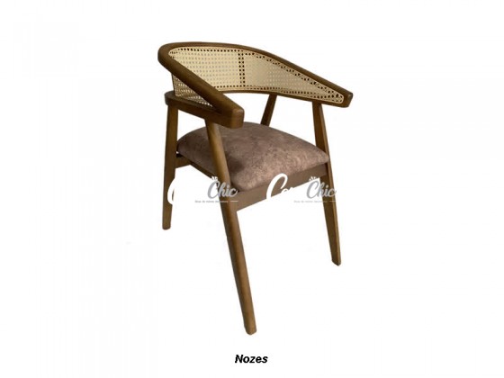 Cadeira em Madeira Maciça com Encosto em Tela C027 Micenas