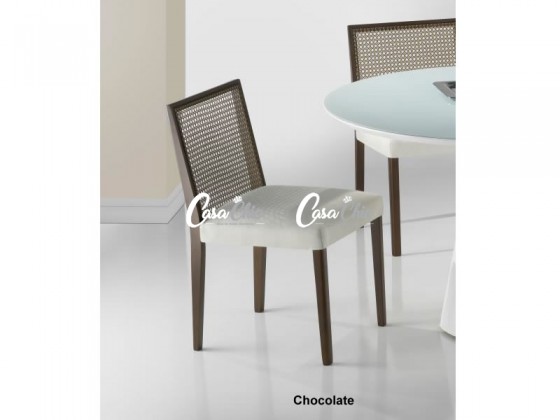 Cadeira em Madeira Maciça com Encosto em Tela Bianca C8010